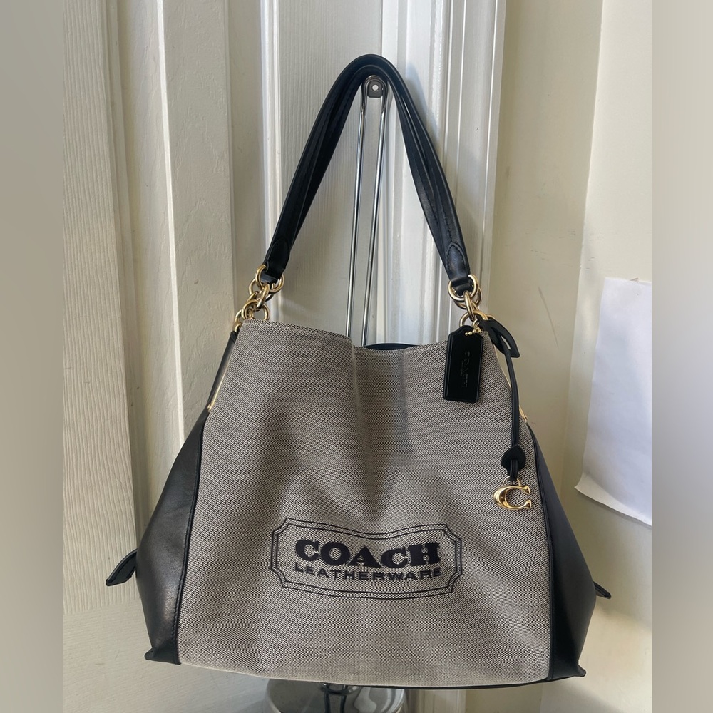 Coach Dalton 31 Canvas & Leather Shoulder Bag EUC